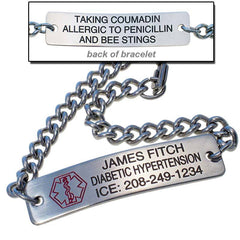 thumbnail image 2 of PJ JEWELLERY Personalised Engraving Genuine Braided Leather With Stainless Steel Medical Alert 2 of 13