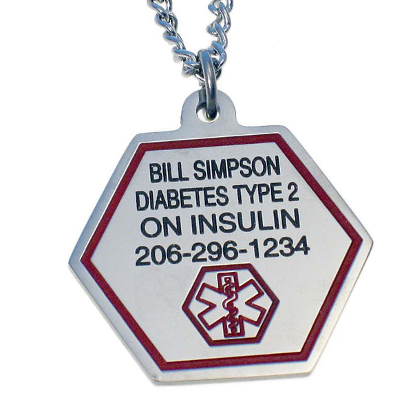 Stainless Steel Personalized Medical Necklace