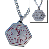 Smaller Size Stainless Steel Personalized Medical Necklace