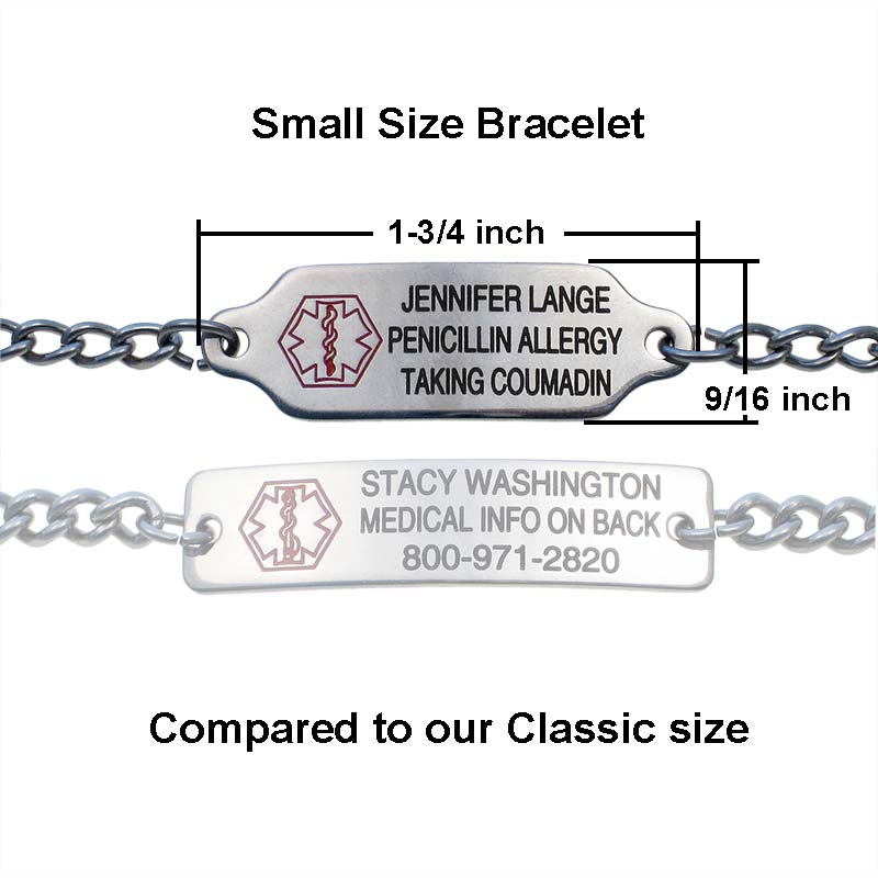 Small Stainless Steel Medical ID Bracelet
